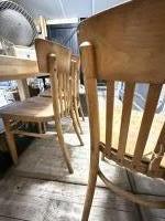 Brocante houten (eetkamer)stoel