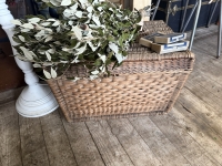 Vintage rieten mand met deksel