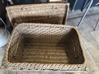 Vintage rieten mand met deksel