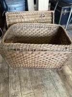 Vintage rieten mand met deksel